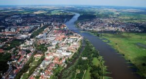 Deutscher Fluss mit O - die Oder (hier bei Frankfurt a. d. Oder)